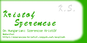 kristof szerencse business card