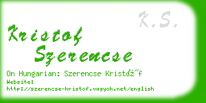 kristof szerencse business card